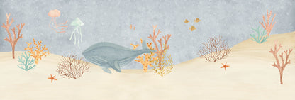 Mural de Parede Fundo do Mar – cor azul – 500x170 cm