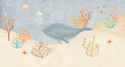 Mural de Parede Fundo do Mar – cor azul – 500x270 cm