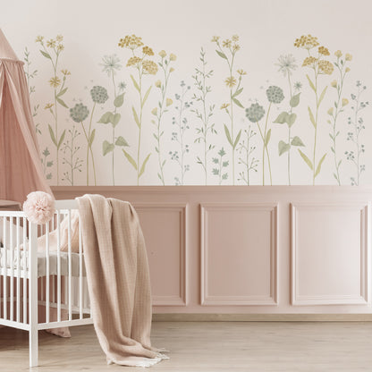 Garden Mural – yellow – half wall