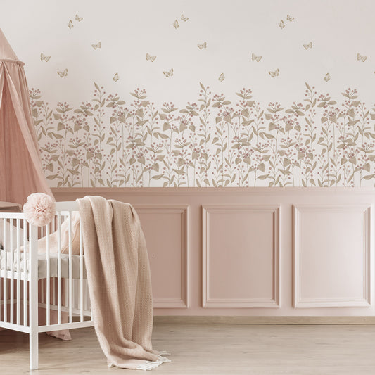 Berries Garden Mural – half wall
