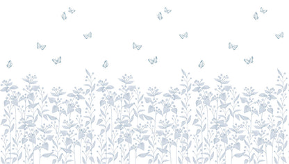 Berries Garden Mural – blue – 300x170 cm