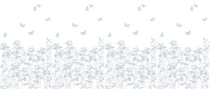 Berries Garden Mural – blue – 400x170 cm