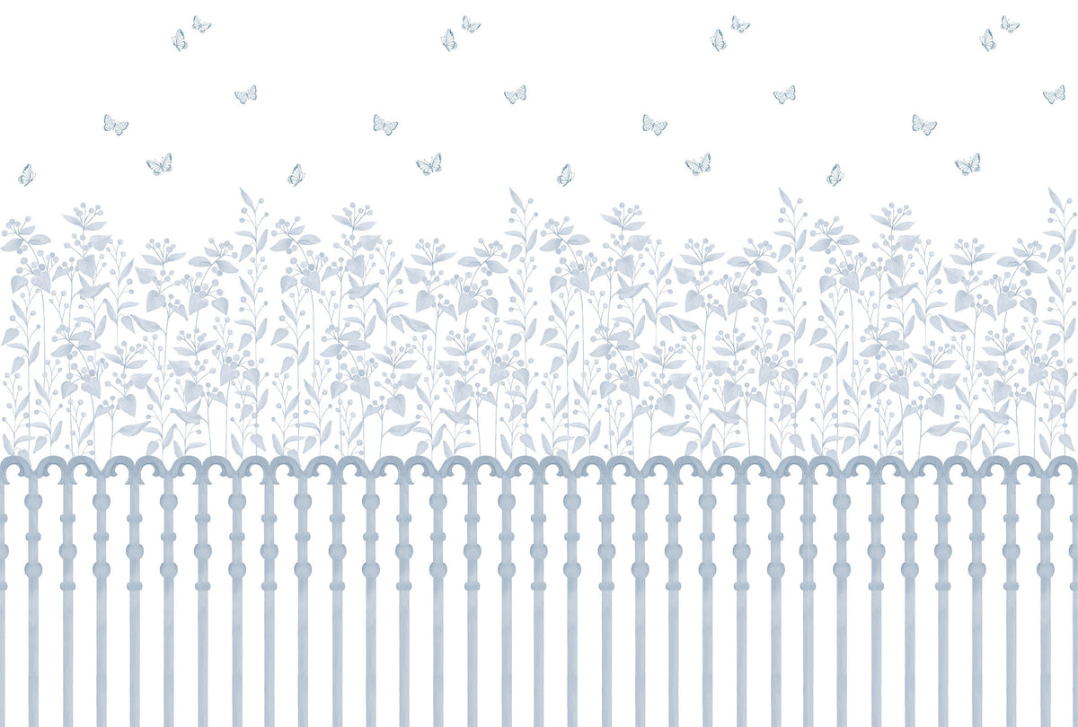 Berries Garden Mural – blue – 400x270 cm