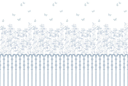 Berries Garden Mural – blue – 400x270 cm