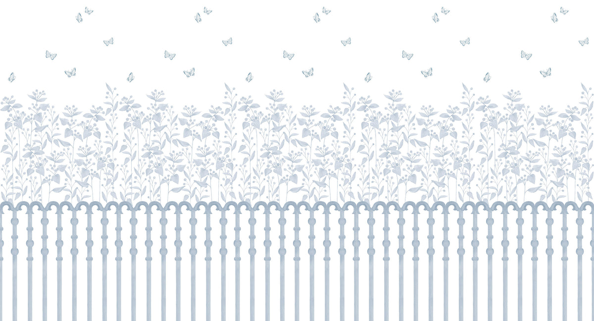 Berries Garden Mural – blue – 500x270 cm