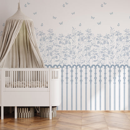 Berries Garden Mural – blue
