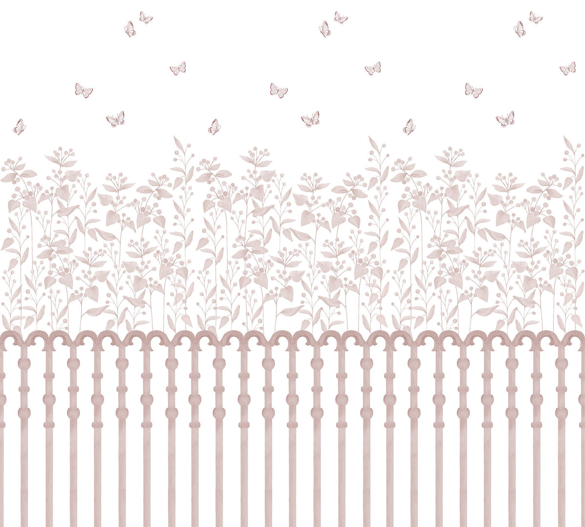 Berries Garden Mural – pink – 300x270 cm