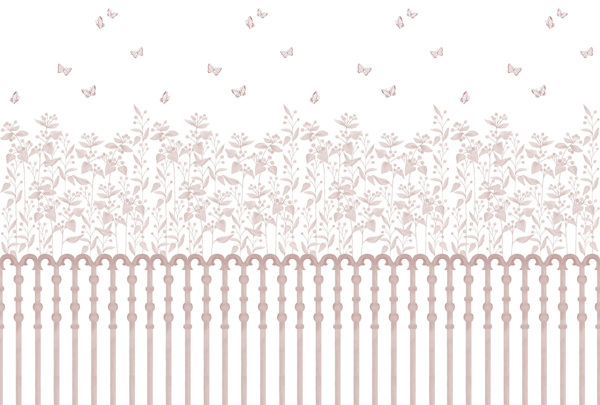 Berries Garden Mural – pink – 400x270 cm