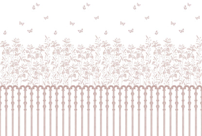 Berries Garden Mural – pink – 400x270 cm