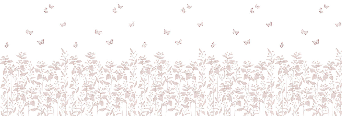 Berries Garden Mural – pink – 500x170 cm