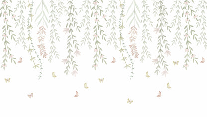 Hanging Delicate Garden Mural – colorful – 300x170 cm