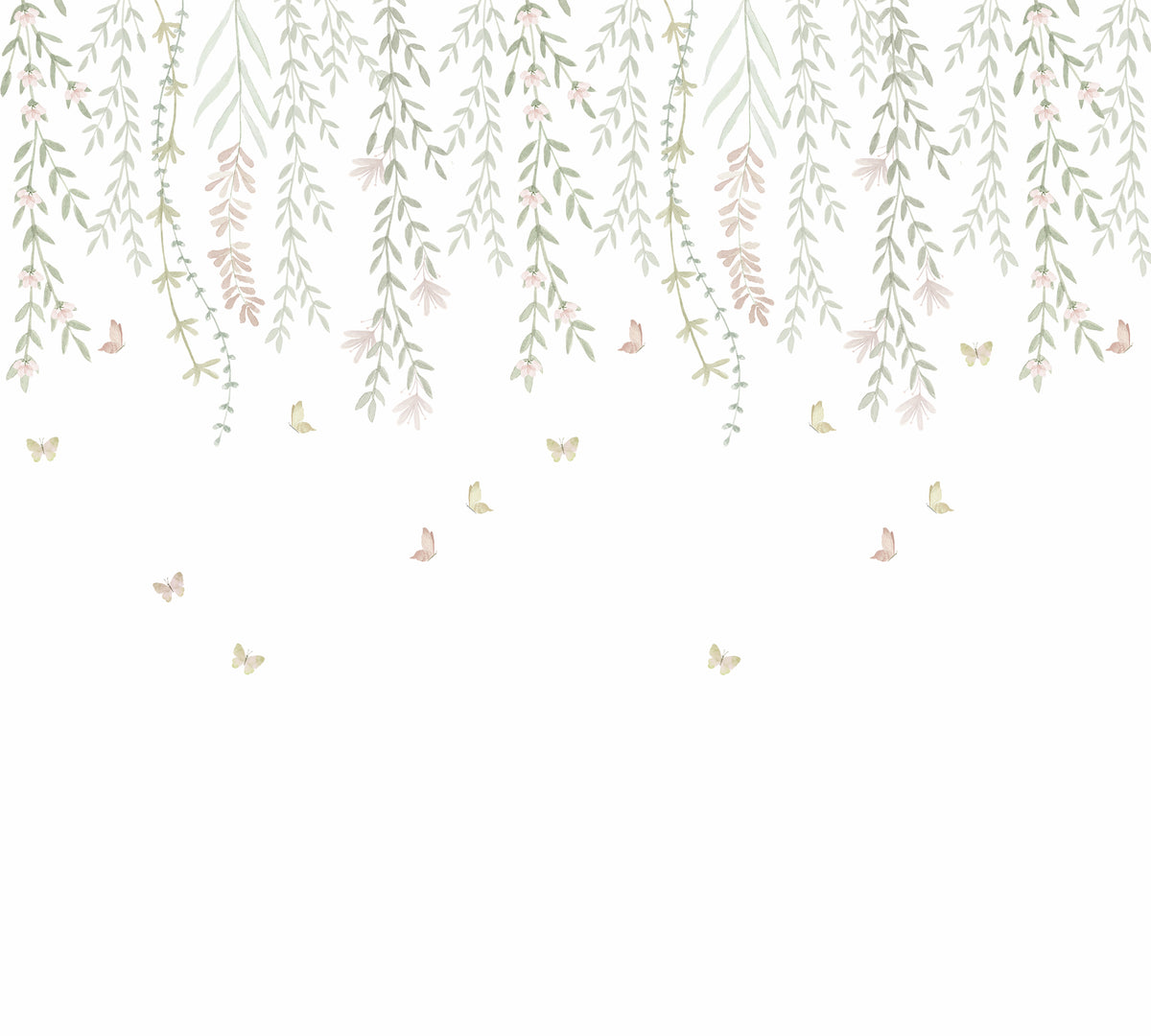 Hanging Delicate Garden Mural – colorful – 300x270 cm