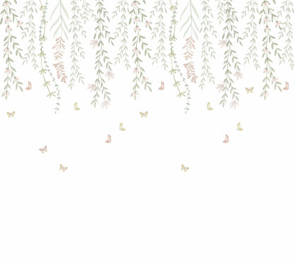 Hanging Delicate Garden Mural – colorful – 300x270 cm