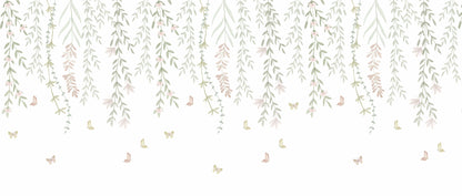Hanging Delicate Garden Mural – colorful – 400x170 cm