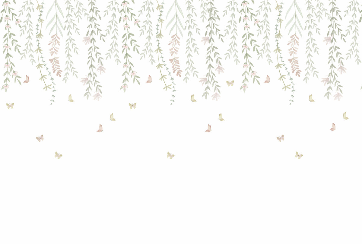 Hanging Delicate Garden Mural – colorful – 400x270 cm