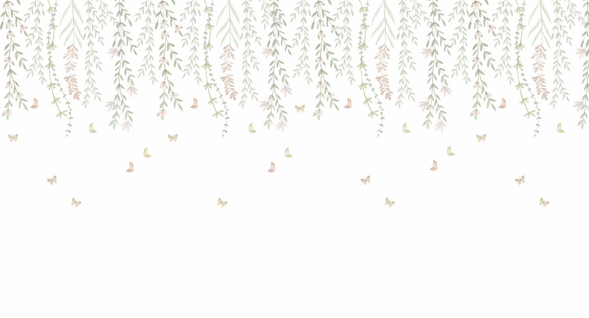 Hanging Delicate Garden Mural – colorful – 500x270 cm