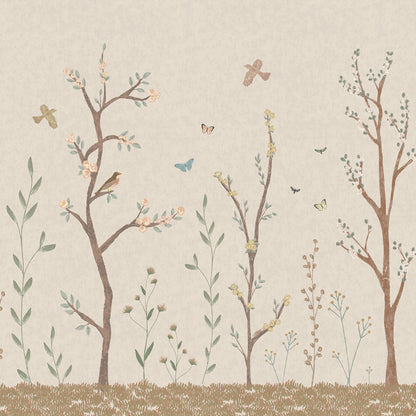 Pastel Chalk Garden Mural – beige