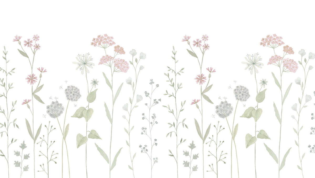Garden Mural – pink – 300x170 cm