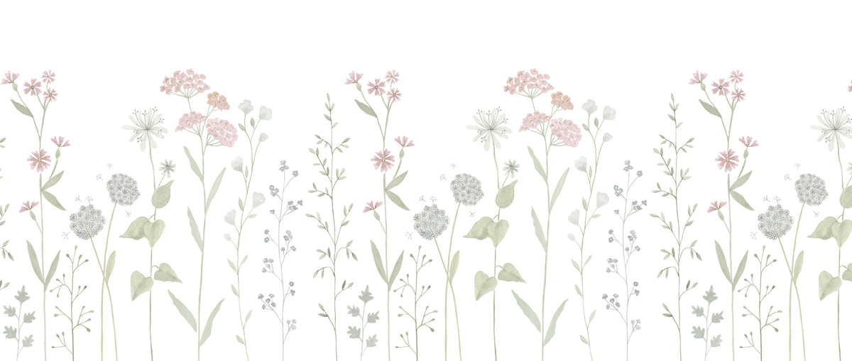 Garden Mural – pink – 400x170 cm