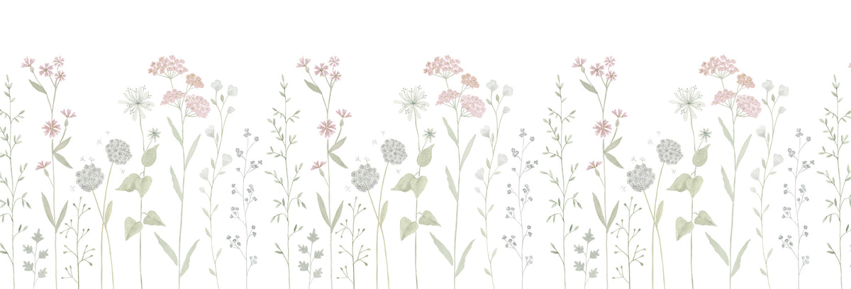 Garden Mural – pink – 500x170 cm