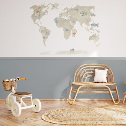 Mural de Parede Mapa – cor branco – meia parede