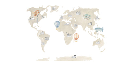 Mural de Parede Mapa – cor branco – 300x170 cm