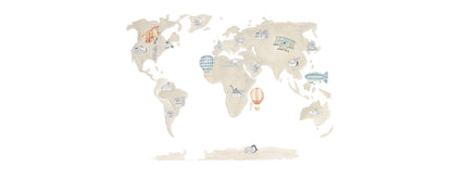 Mural de Parede Mapa – cor branco – 400x170 cm