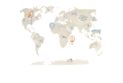 Mural de Parede Mapa – cor branco – 400x270 cm