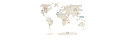 Mural de Parede Mapa – cor branco – 500x170 cm
