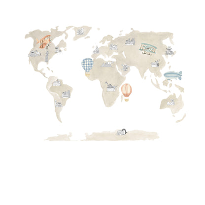 Mural de Parede Mapa – cor branco