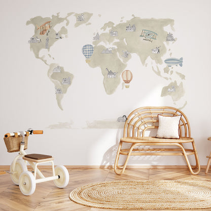 Mural de Parede Mapa – cor branco