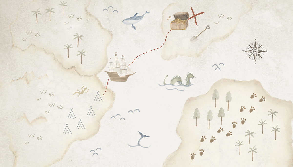 Mural de Parede Mapa do Tesouro – cor colorido – 300x170 cm