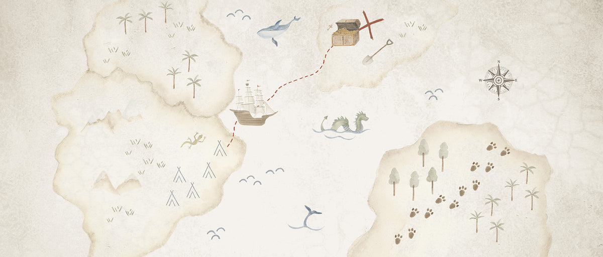 Mural de Parede Mapa do Tesouro – cor colorido – 400x170 cm