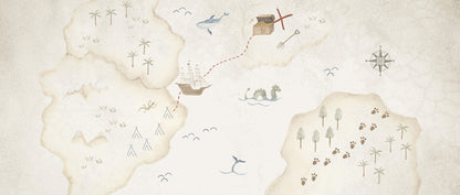 Mural de Parede Mapa do Tesouro – cor colorido – 400x170 cm