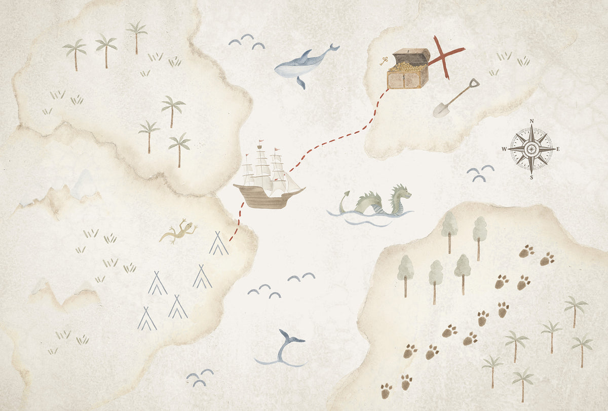 Mural de Parede Mapa do Tesouro – cor colorido – 400x270 cm