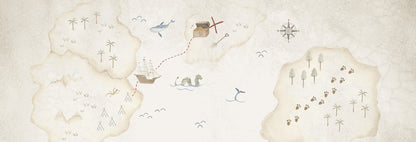 Mural de Parede Mapa do Tesouro – cor colorido – 500x170 cm