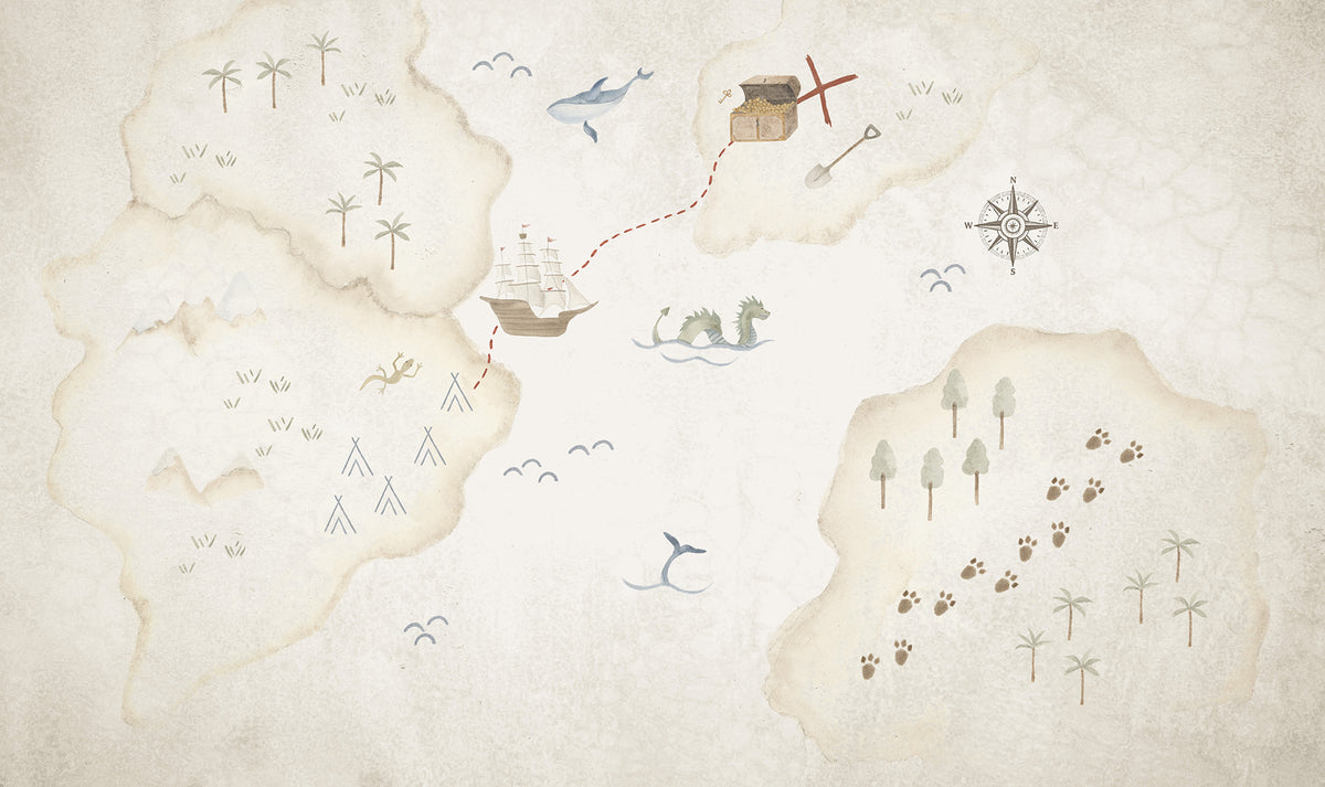 Mural de Parede Mapa do Tesouro – cor colorido – 500x270 cm