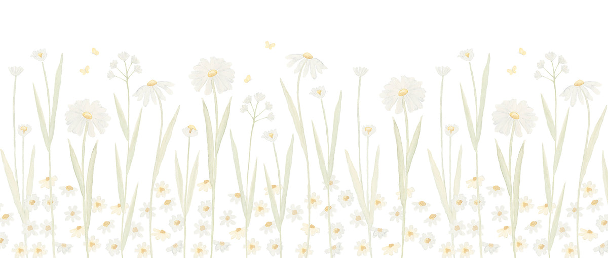 Daisies Mural – yellow – 400x170 cm