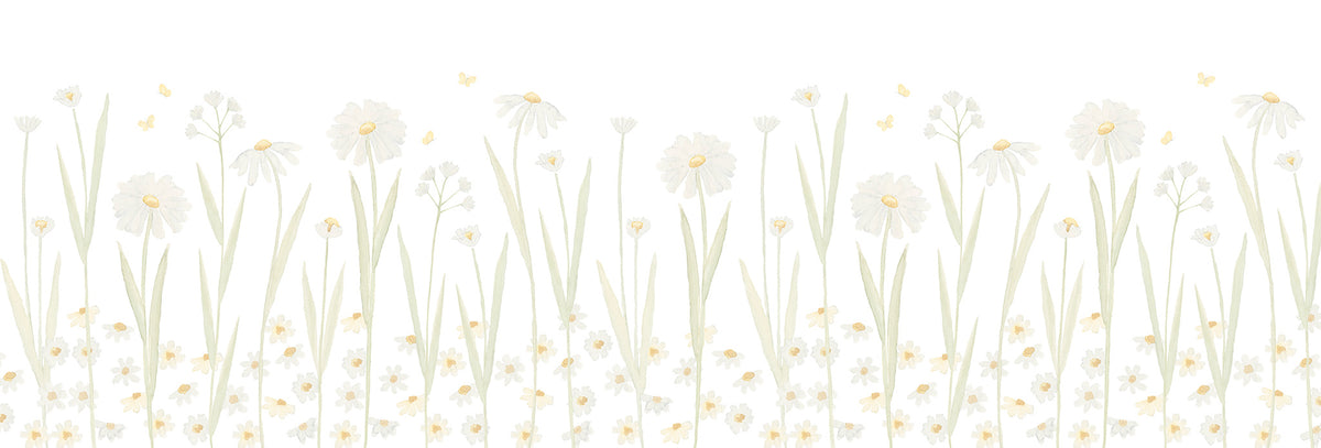 Daisies Mural – yellow – 500x170 cm