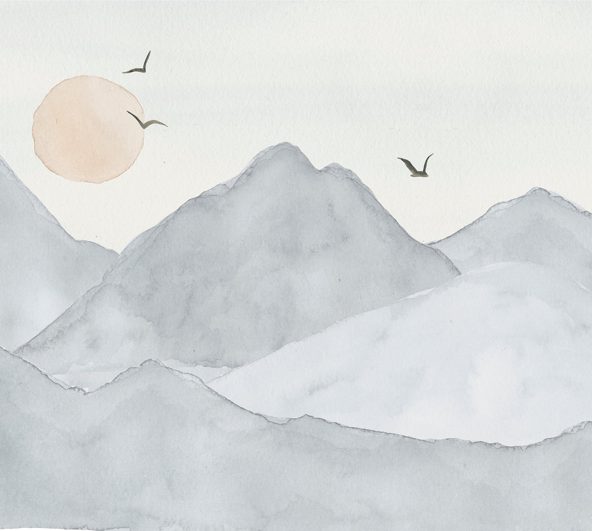 Mountains Mural – blue – 300x270 cm