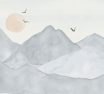 Mountains Mural – blue – 300x270 cm