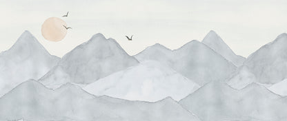 Mountains Mural – blue – 400x170 cm