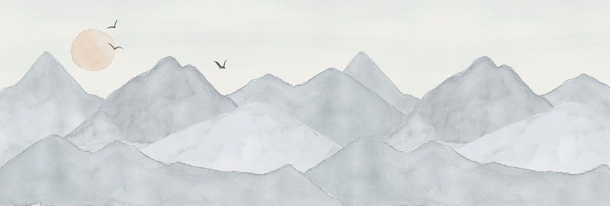 Mountains Mural – blue – 500x170 cm