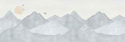 Mountains Mural – blue – 500x170 cm