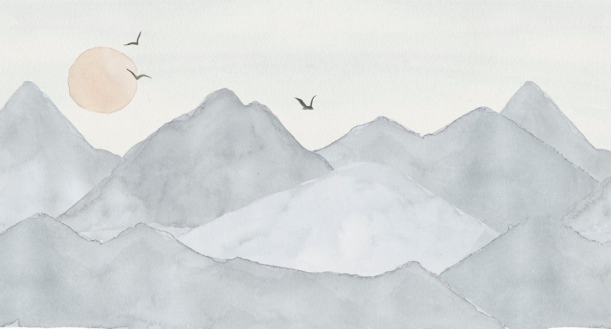 Mountains Mural – blue – 500x270 cm