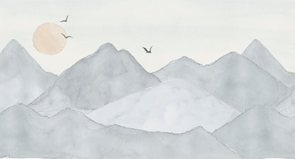 Mountains Mural – blue – 500x270 cm