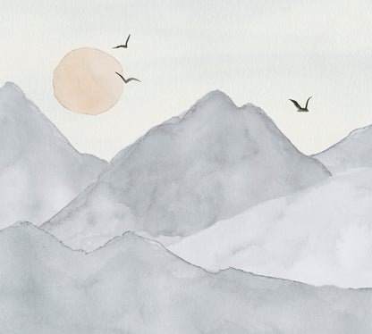Mountains Mural – blue