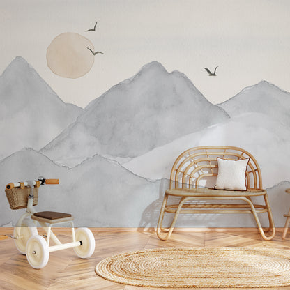 Mountains Mural – blue
