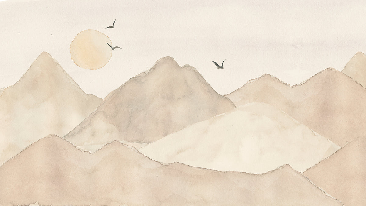 Mountains Mural – beige – 300x170 cm