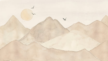 Mountains Mural – beige – 300x170 cm